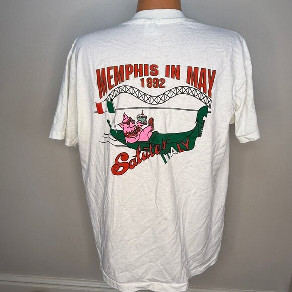 Vintage 1990s Memphis in May Barbecue Contest 1992 T-Shirt, Salutes Italy, XL - Picture 2 of 3